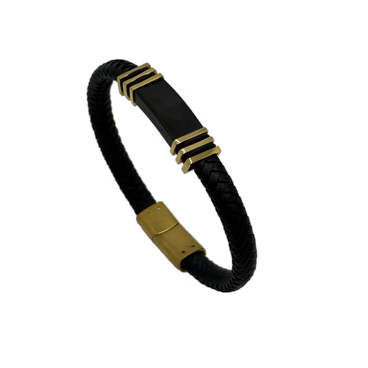 Black Leather Bracelet - Everyday Essential