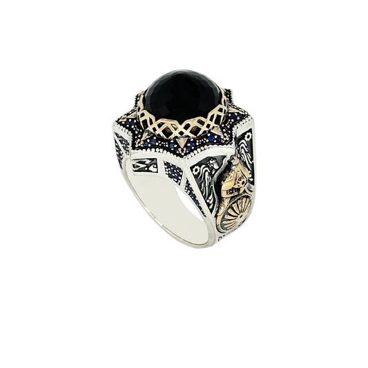 Silver Ring with Black Zirconia Stone