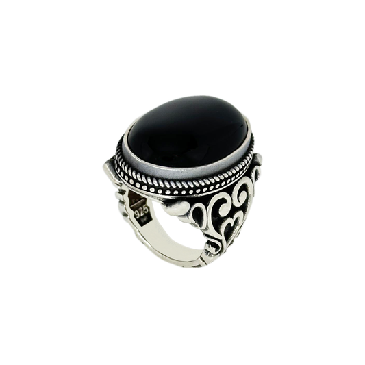 925 Sterling Silver Black Onyx Ring