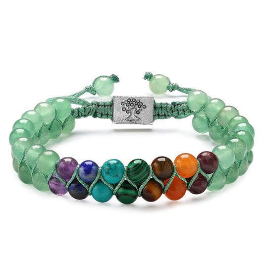 Colorful Natural Stone Double-layer Bracelet 6mm