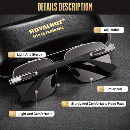Unisex Polarized Classic Metal Oval Border Sunglasses Driving Sun Glasses,rh004