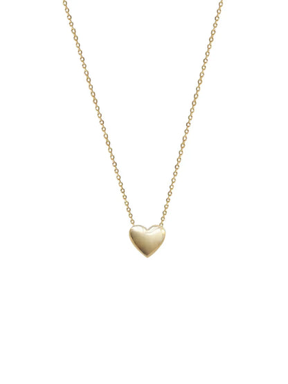 925 Sterling Silver Classic Love Heart Choker Necklace Pendant for Women 14K Gold Plated Necklaces Wedding Party Jewelry Gift