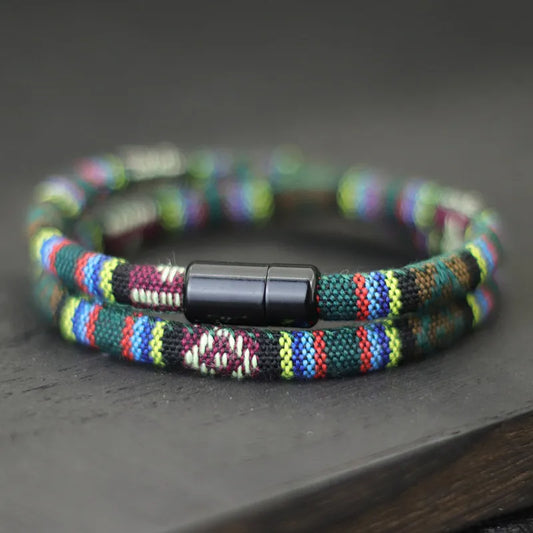 Men Bohemia Rope Bracelet Attract Magentic Braclet Adventure Survival Braslet Pulseras Hilo Hombre Beach Surf Brazalete