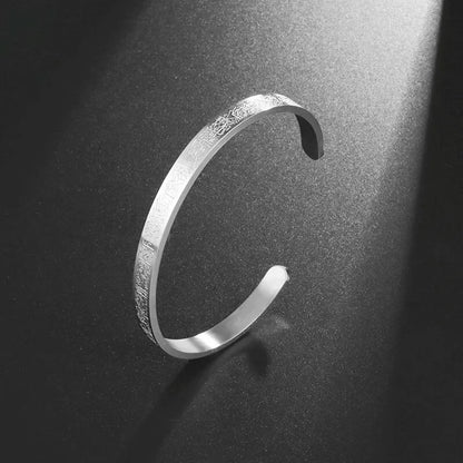 Ayatul Kursi Sutra Cuff Bracelet Stainless Steel Personalized Jewelry Islamic Muslim Arabic Calligraphy God Messenger Bracelet