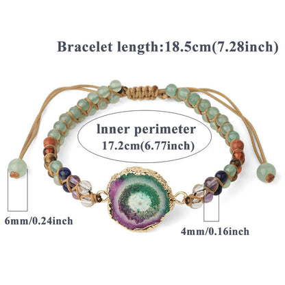 Agate Stone Natural Crystal Beaded Braided Yoga Bracelet For Women