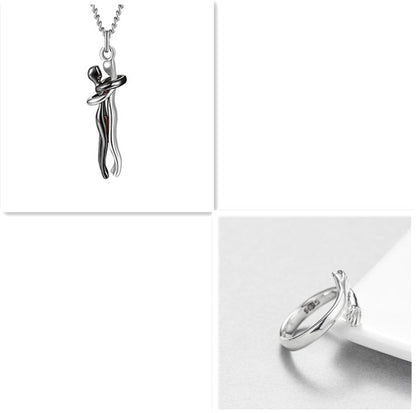 Love Hug Necklace Unisex Men-Women Couple Jewelry Simple Temperament Clavicle Chain Lover Gift