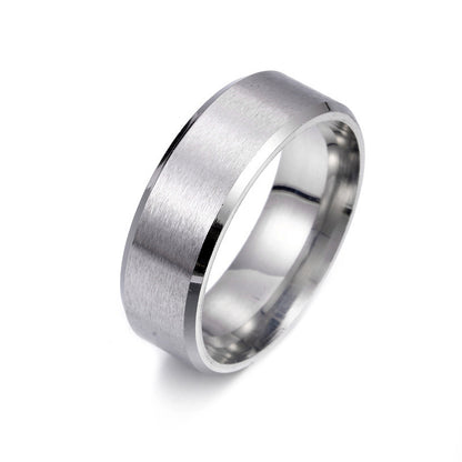8MM Matte Stainless Steel Men's Ring