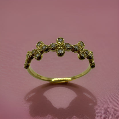 Sparkling Zirconia Stone Silver Ring
