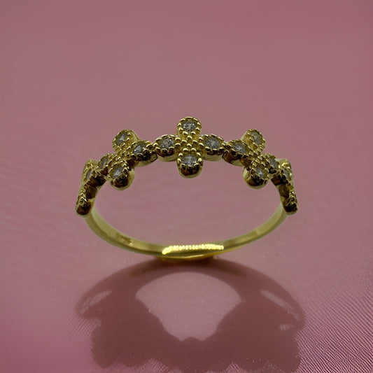 Sparkling Zirconia Stone Silver Ring