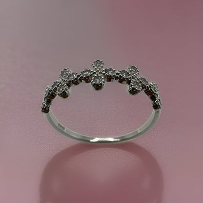 Sparkling Zirconia Stone Silver Ring