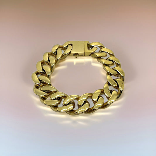Gold-Plated Stainless Steel Bracelet for Men