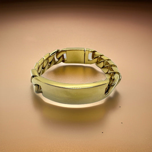 Gold-Plated Stainless Steel Name Bracelet for Men