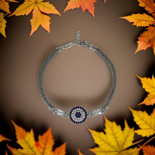 Rhodium Silver 925 Women Zircon Stone Bracelet