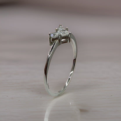 Silver 925 Ring Heart Shape Stone