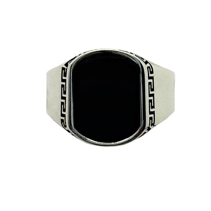 Aqeeq Stone, Onyx Stone Silver 925 Men's Turkish Ring
